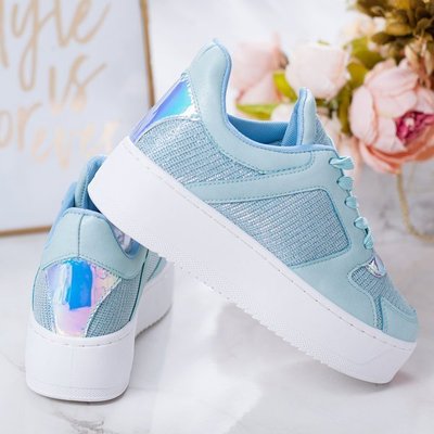 Niebieskie sportowe buty na platformie Salsa - Obuwie