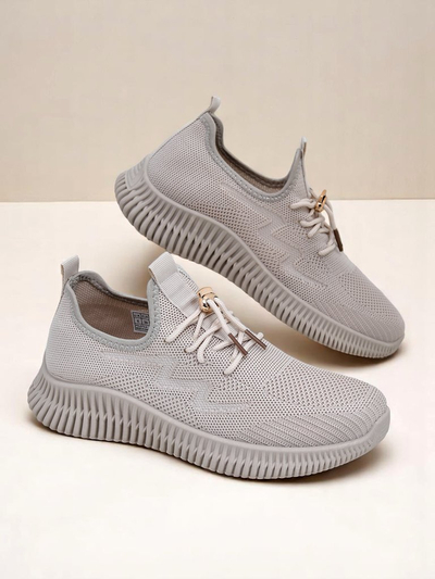 Aurelia Beige Royalfashion – Bézs női fűzős szövet tornacipő
