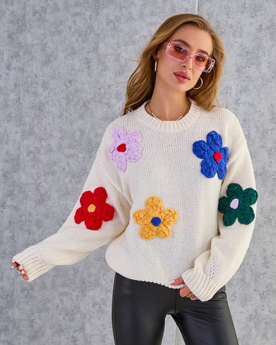 Royalfashion női virágos pulóver
