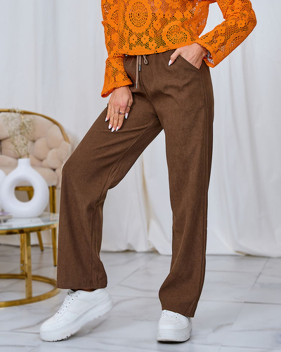 Royalfashion Barna női kordbársony nadrág