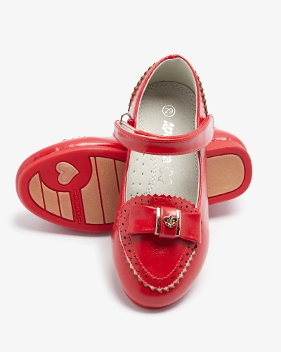 Piros lánycipő masnival Proya- Footwear