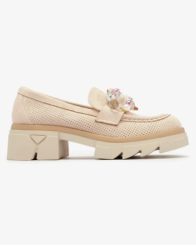 Női bézs színű áttört mokaszin Peloga- Footwear