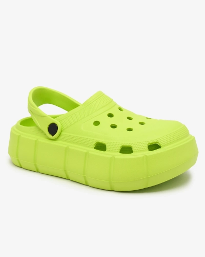 Royalfashion Neonzöld női flip-flop áttört szegéllyel Mightty