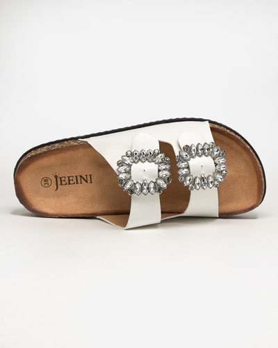 Fehér női papucs kapcsos Oterina - Lábbeli