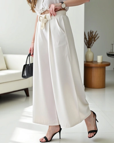 Royalfashion Széles női nadrág övvel