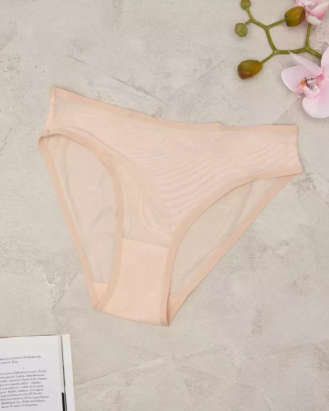 Royalfashion Bézs női hálós bugyi