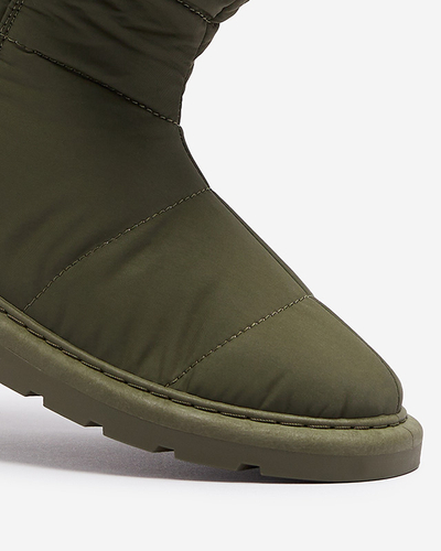 Sötétzöld női csizma a'la hócsizma Kalioli- Footwear