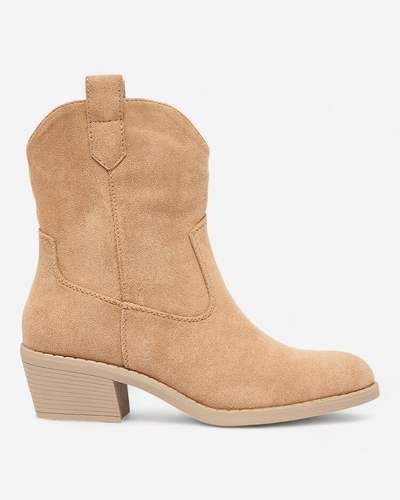 Royalfashion Világosbarna női szigetelt cowboy csizma Bronco