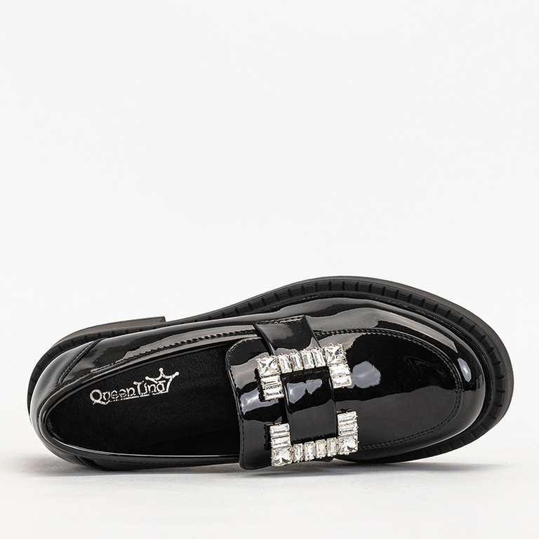 Fekete női cipő Larri kristályokkal - Lábbeli