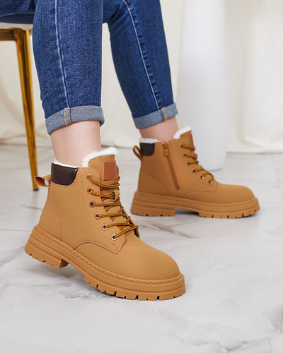 Royalfashion Camel női szigetelt Radoras trapper csizma