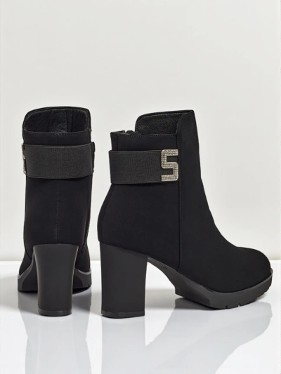 Mireliq női eco bőr bokacsizma vastag sarokkal