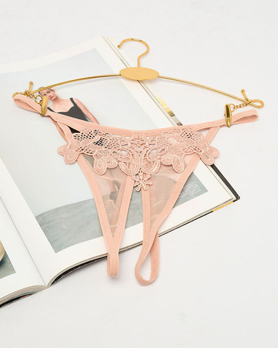 Royalfashion Lace női tangabugyi bézs színben