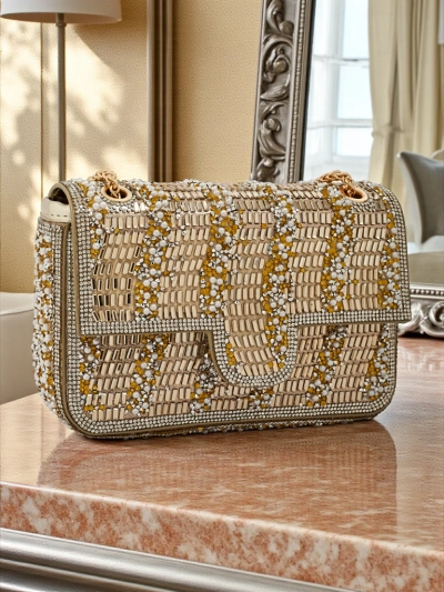 Arany Elegancia Fiori Kézitáska