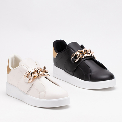 Krémszínű női bebújós sportcipő Derera - Lábbeli