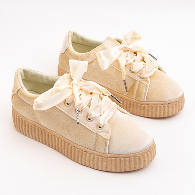 Bézs színű női velúr platform sportcipő Itoda - Cipő