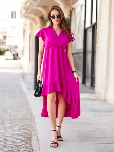 Royalfashion Női midi ruha aszimmetrikus szegéllyel