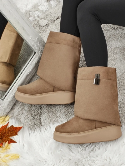 Rövid női hócsizma a'la Elizze, rögzíthető szárral