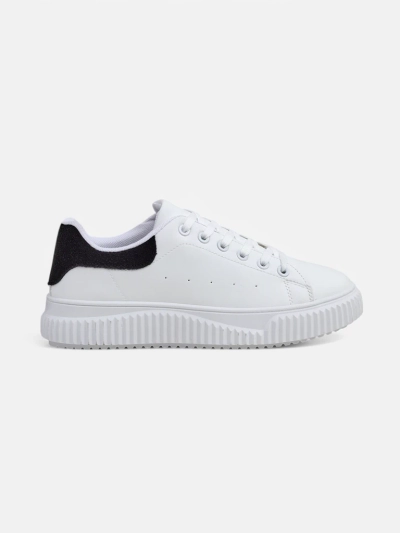 Callista női platform sneaker öko bőrből, fehér-fekete