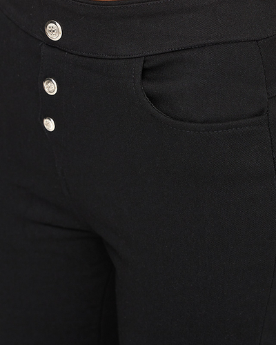 Fekete női tregging gombokkal és szigeteléssel - Ruházat