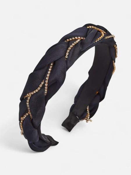 Royalfashion Hajpánt fonott copf díszített cirkóniákkal