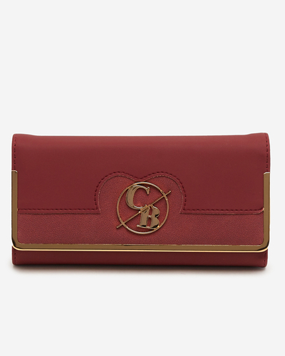 Nagy gesztenyebarna női pénztárca díszítéssel - Kiegészítők