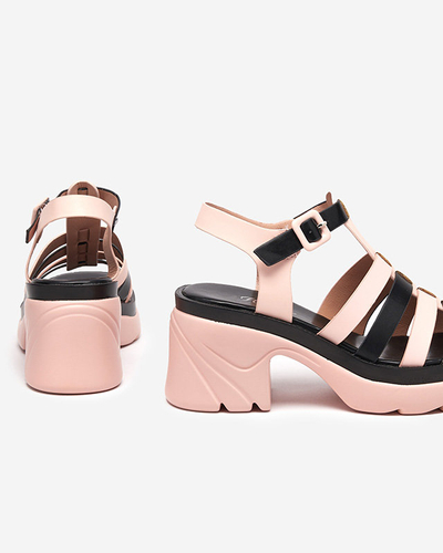 OUTLET Rózsaszín női magassarkú szandál Agraves - Footwear