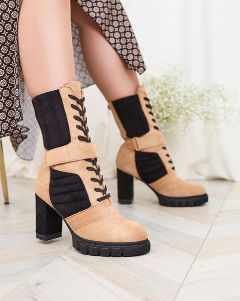 Royalfashion Világosbarna női szigetelt Sehhra postacsizma