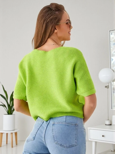 Royalfashion Női Pamut Rövid Pulóver Pillangókkal