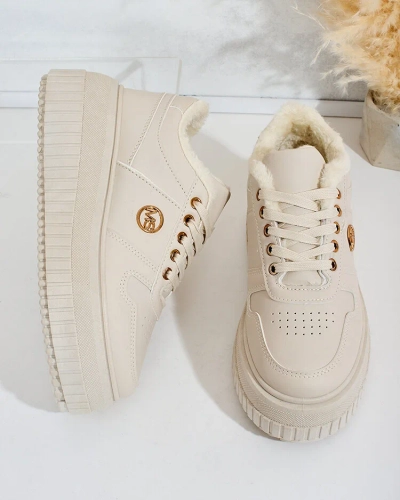 Royalfashion Melegített női tornacipő szőrmével Rozit