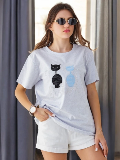 Royalfashion Pamut női póló kiscicákkal