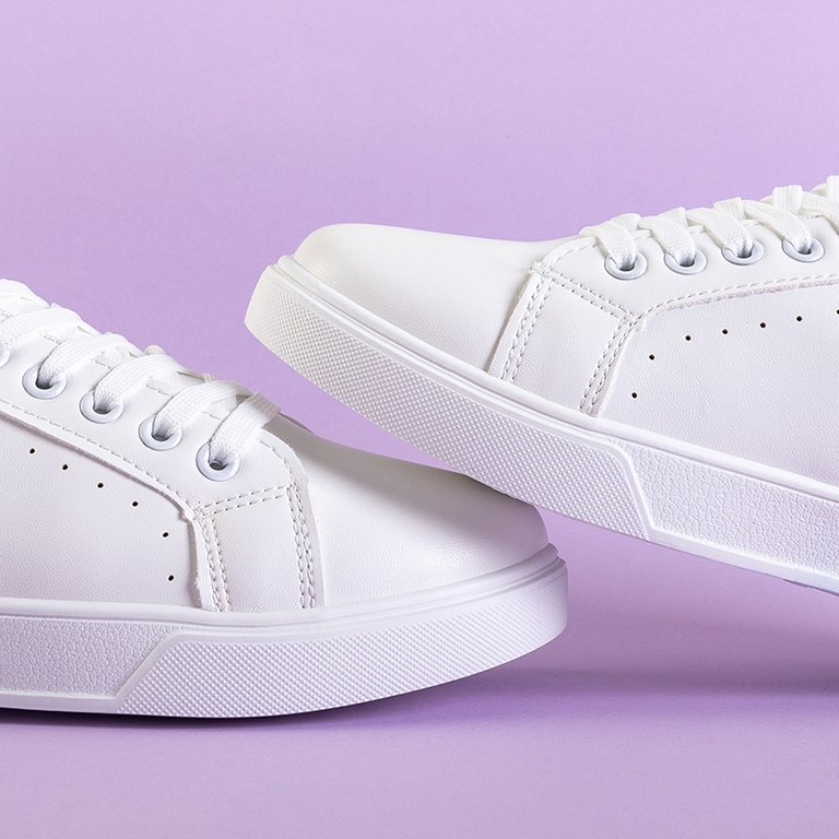 OUTLET Női fehér sportcipő rózsaszín betéttel Brasqe - Lábbeli