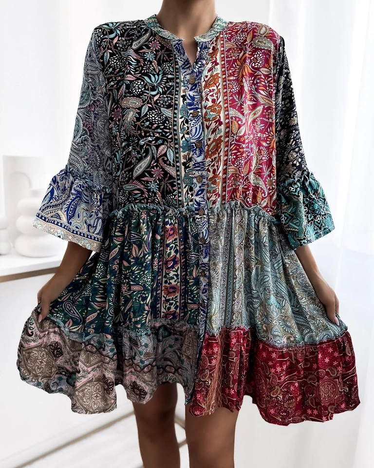 Royalfashion Mintás színes női rövid ruha