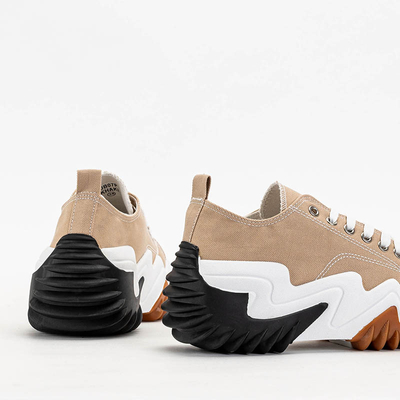 OUTLET Sport bézs női cipő a'la tornacipő Wenova - Lábbeli