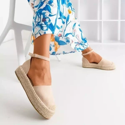 OUTLET Bézs színű női espadrillák a Maritel platformon - Cipők