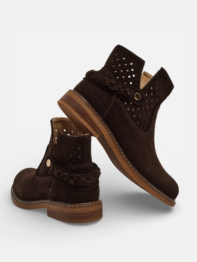 Ażurowe botki damskie ze skóry naturalnej Unimi