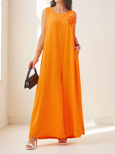 Callisto Narancssárga Overall – Modern Elegancia Viszkózból Nyárra