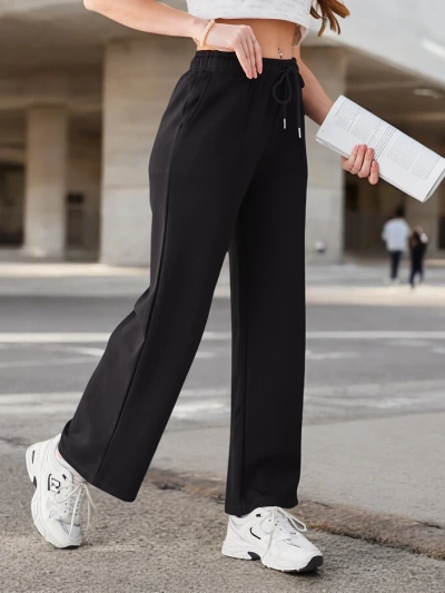 Royalfashion Széles női nadrág pliszék nélkül