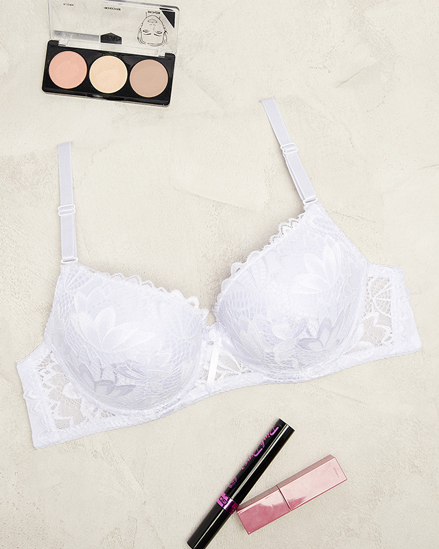 Női párnázott melltartó fehér színben- Fehérnemű