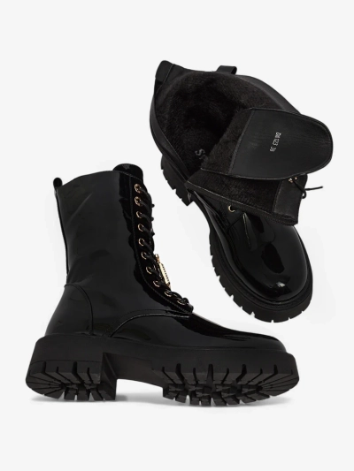 Luna női fekete bőr elegáns bokacsizma őszre