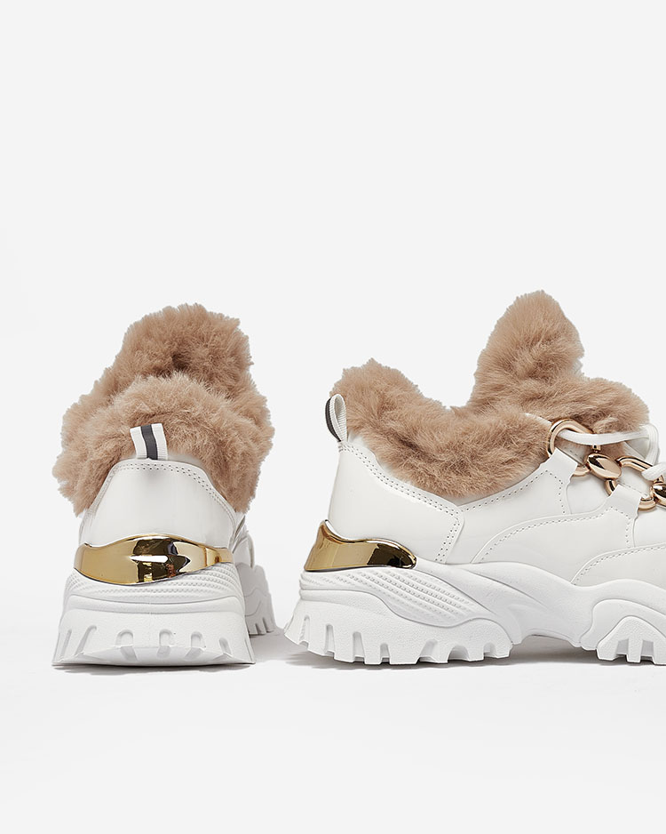 Royalfashion Fehér Carucca szigetelt női tornacipő