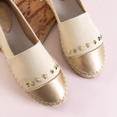 OUTLET Női bézs színű espadrillák csillagokkal Fraus - Lábbeli