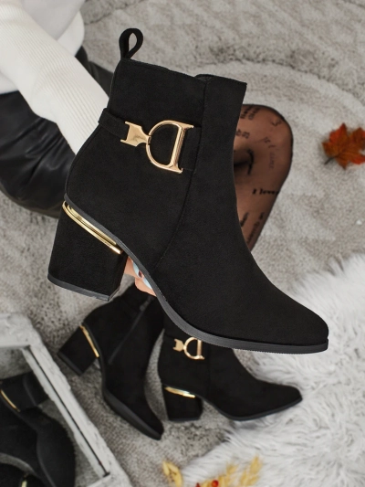 Calyssa női öko velúr bokacsizma vastag sarokkal