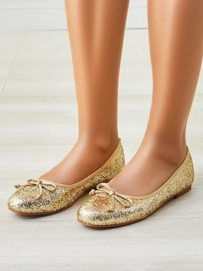 Royalfashion Női balettcipők csillámmal és masnival Aramie