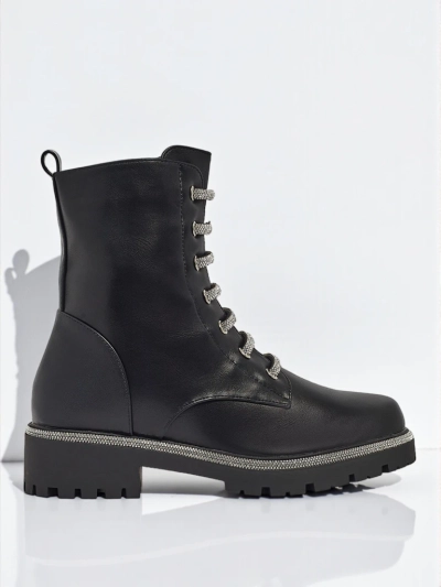 Lunara női fűzős öko bőr bokacsizma