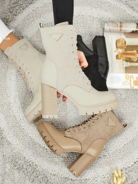 Event Bramble női öko velúr bokacsizma vastag sarokkal