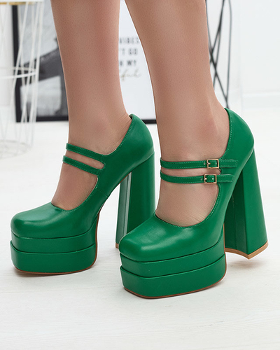 Zöld női magas tűsarkú cipő Edisa - Lábbeli