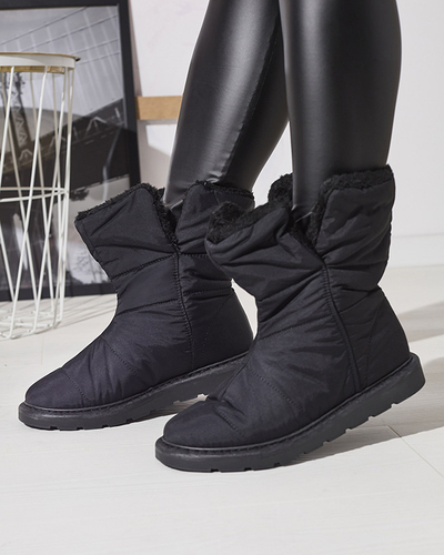 Fekete női csizma a'la hócsizma Kalioli- Footwear