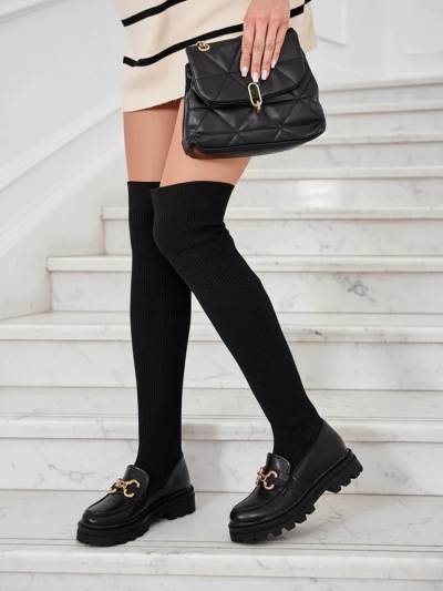 Royalfashion Női csúszós, térdig érő csizma Rufies