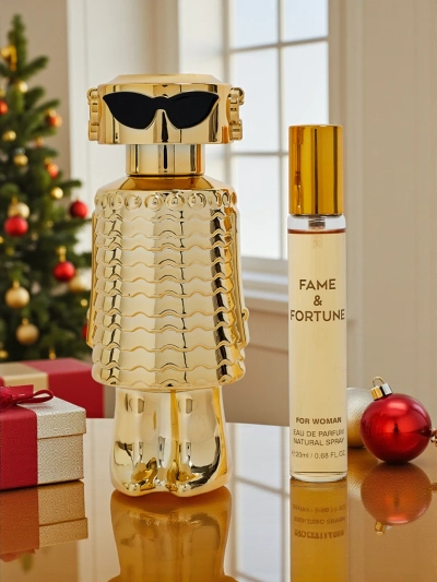 Inspirált női Eau de Parfum és Fame Gold parfümolaj szett