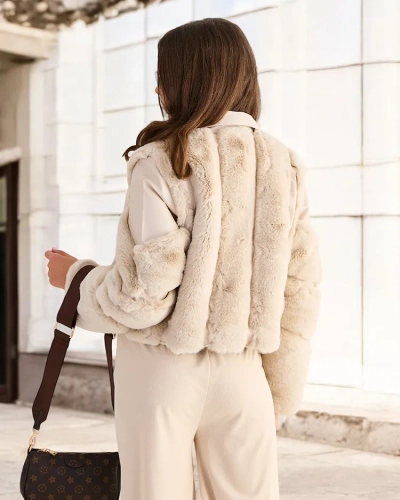 Royalfashion Női motoros stílusú dzseki ökobarát bőrből készült zsebbel